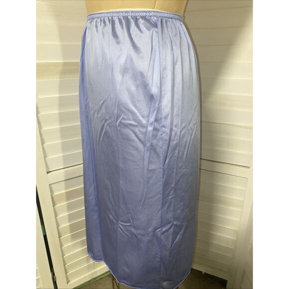 Vintage 90s Lily of France Blue Periwinkle Nylon 1/2 Slip 24.5” Long Sz Med - Picture 5 of 6